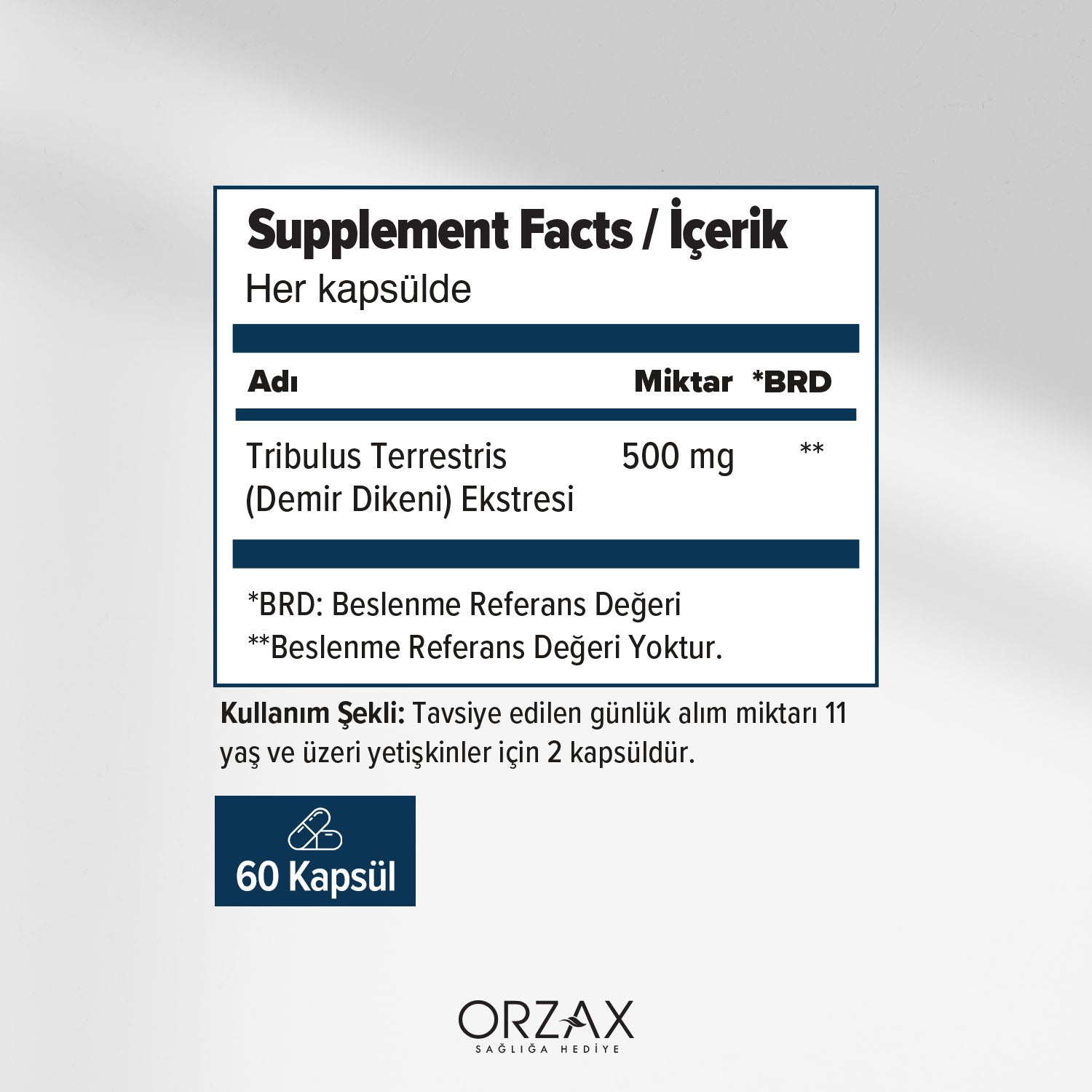 Ocean Tribulus Terrestris Ekstresi Iceren Takviye Edici Gida 60 Kapsul