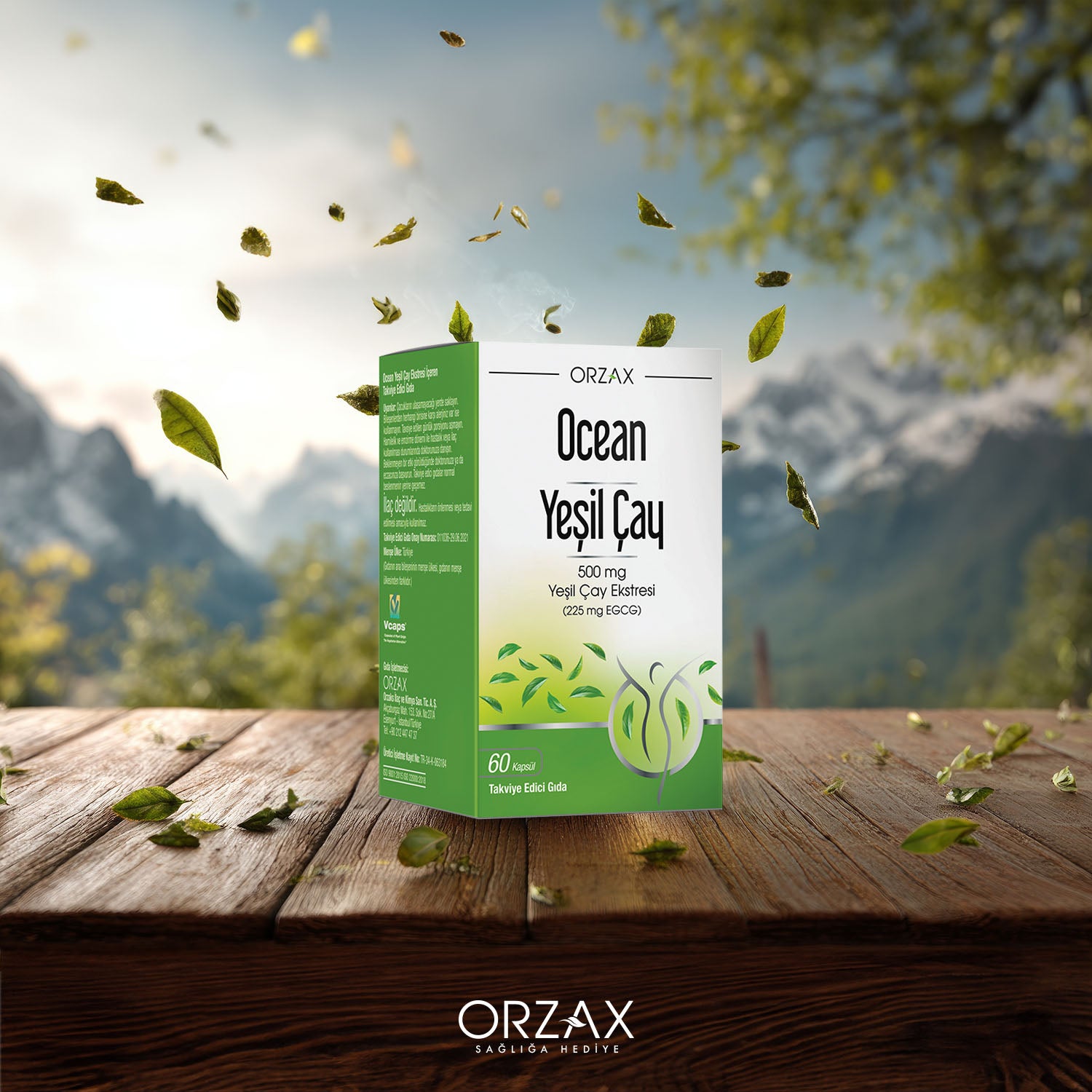 Ocean Yesil Cay Ekstresi Iceren Takviye Edici Gida 500 Mg 60 Kapsul