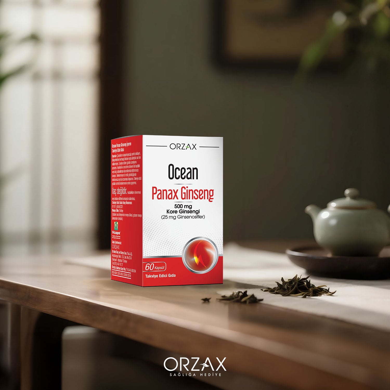 Ocean Panax Ginseng Kore Ginsengi Iceren Takviye Edici Gida 500 Mg 60 Kapsul