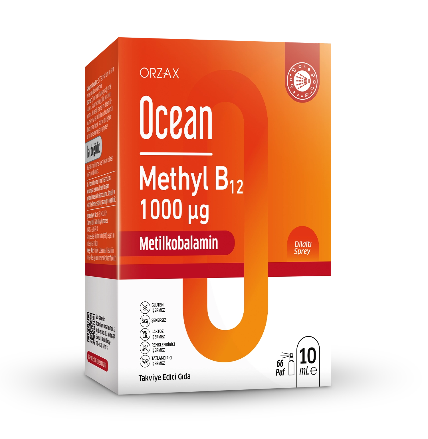 OCEAN METHYL B12 1000 µg 10 ml (10 ml Dilaltı Sprey) - Görsel 2