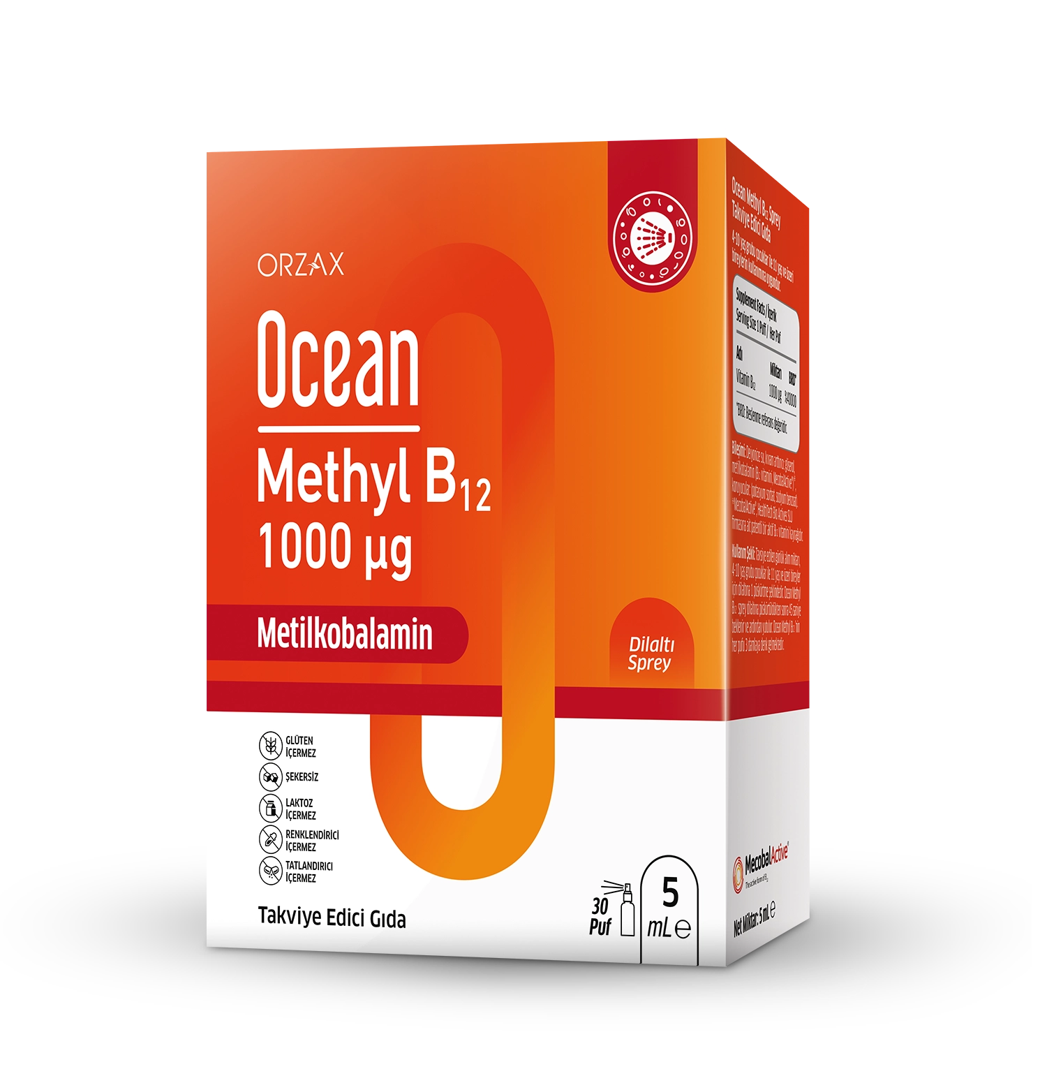 OCEAN METHYL B12 1000 µg 5 ml (5 ml Dilaltı Sprey)