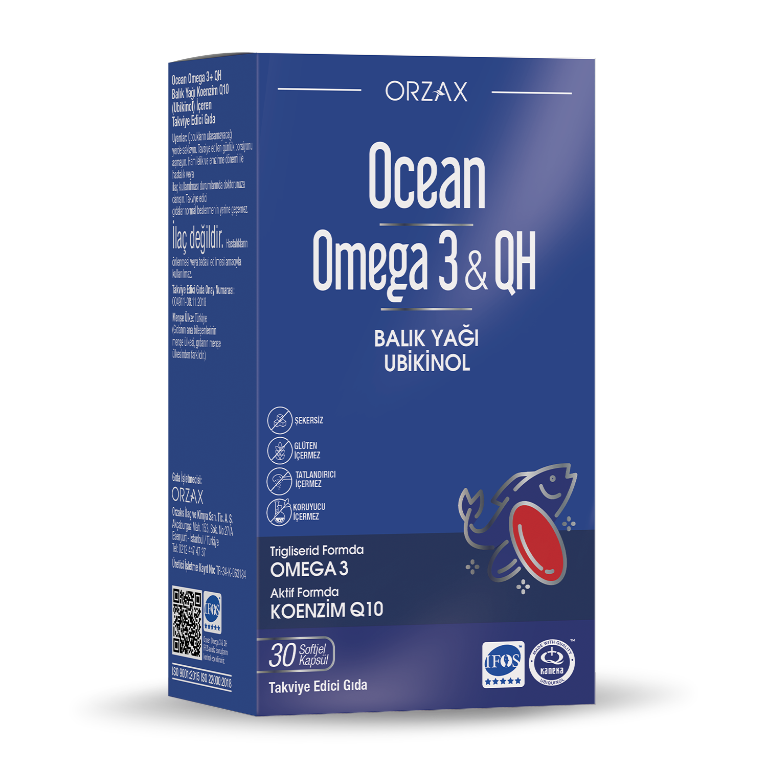 Ocean Omega3&Qh Balik Yagi Ubikinol Takviye Edici Gida 30 Kapsul