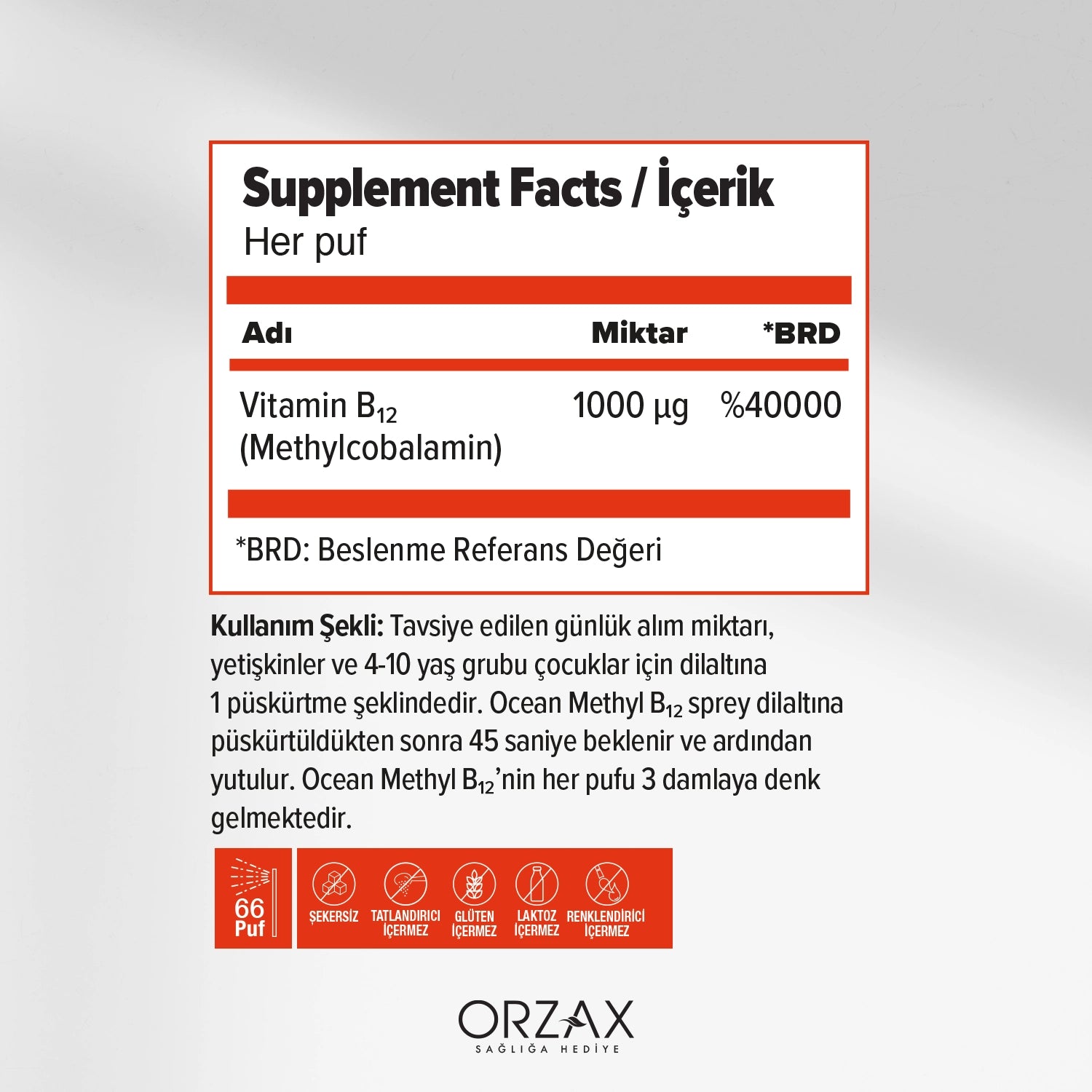 OCEAN METHYL B12 SPREY 1000 mcg 10 ml şişe