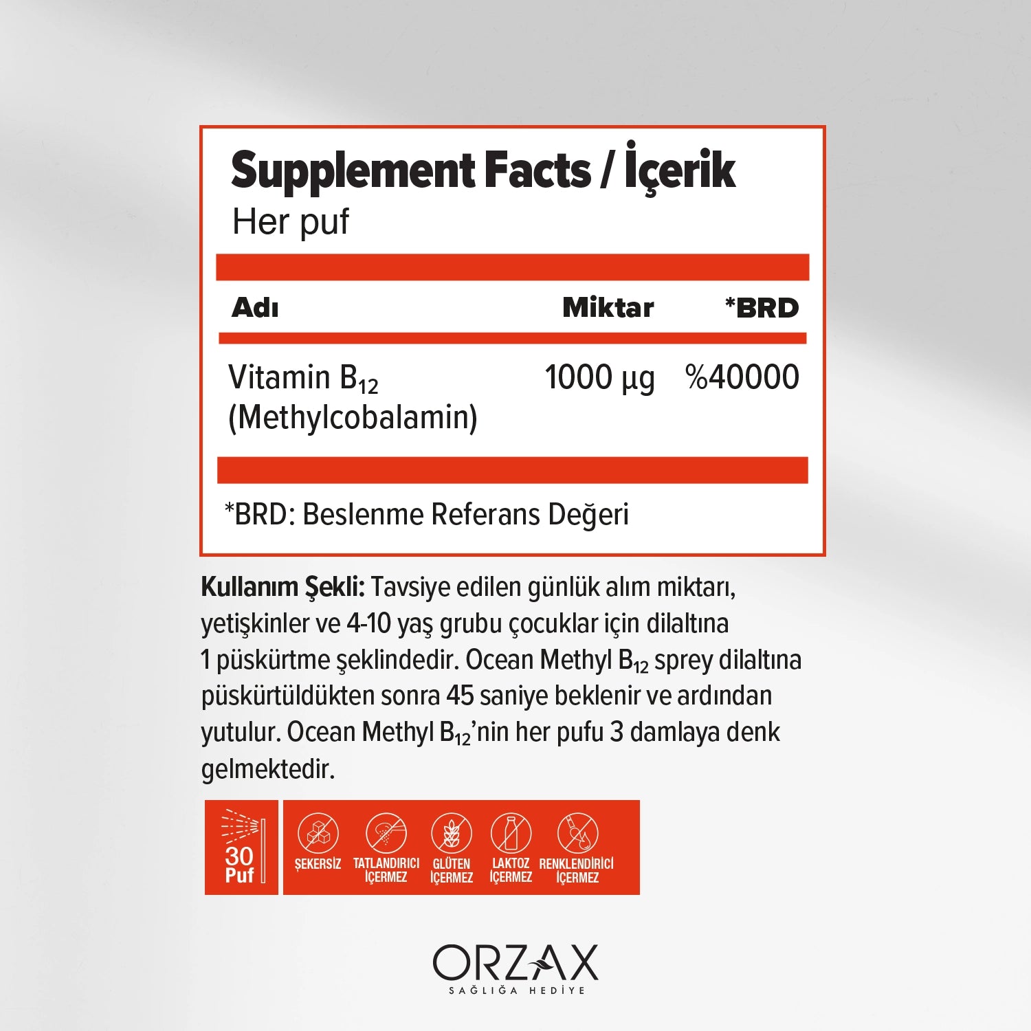 OCEAN METHYL B12 SPREY 1000 mcg 5 ml şişe