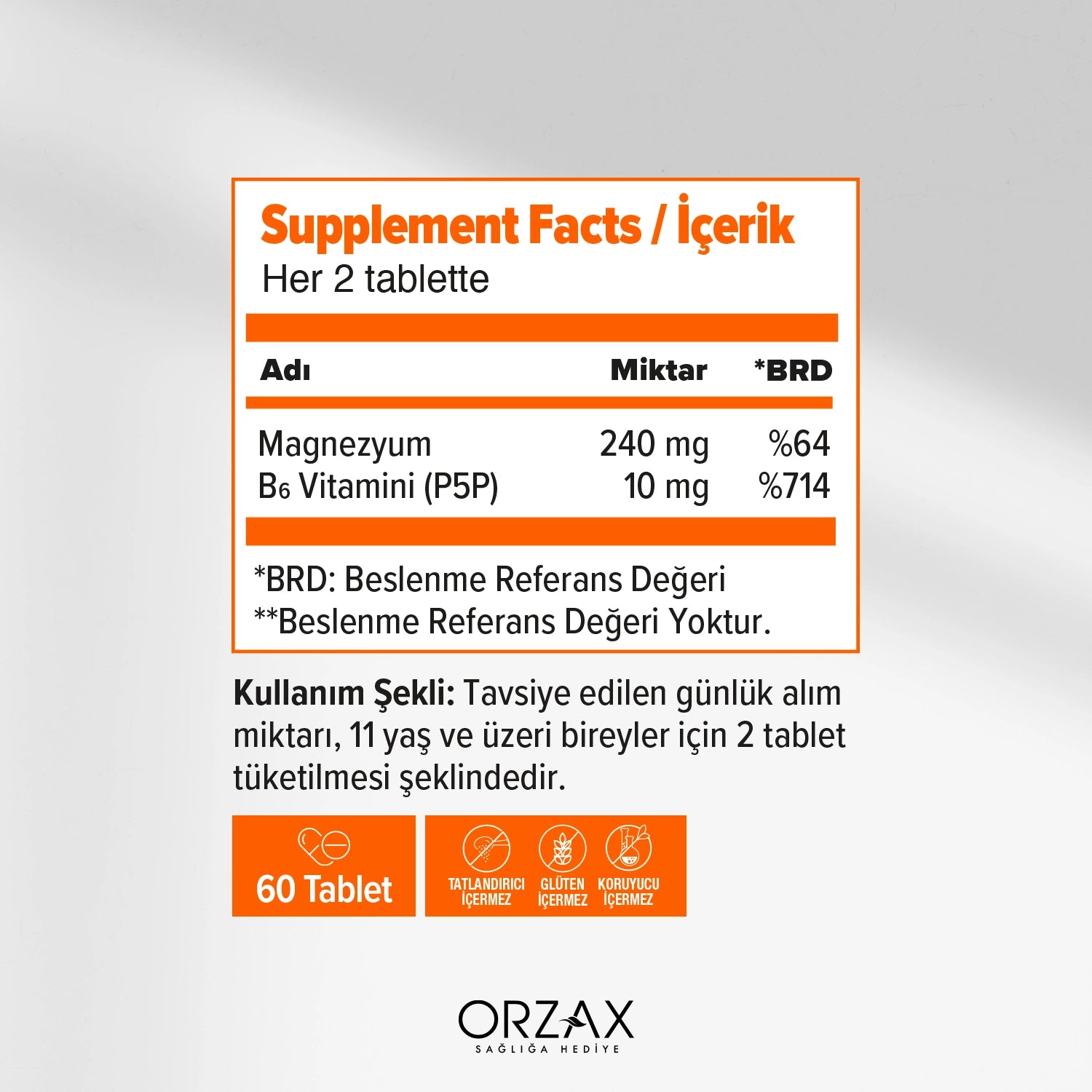 Ocean Extramag Magnezyum Malat + P5P Takviye Edici Gida Tablet 60 Tablet