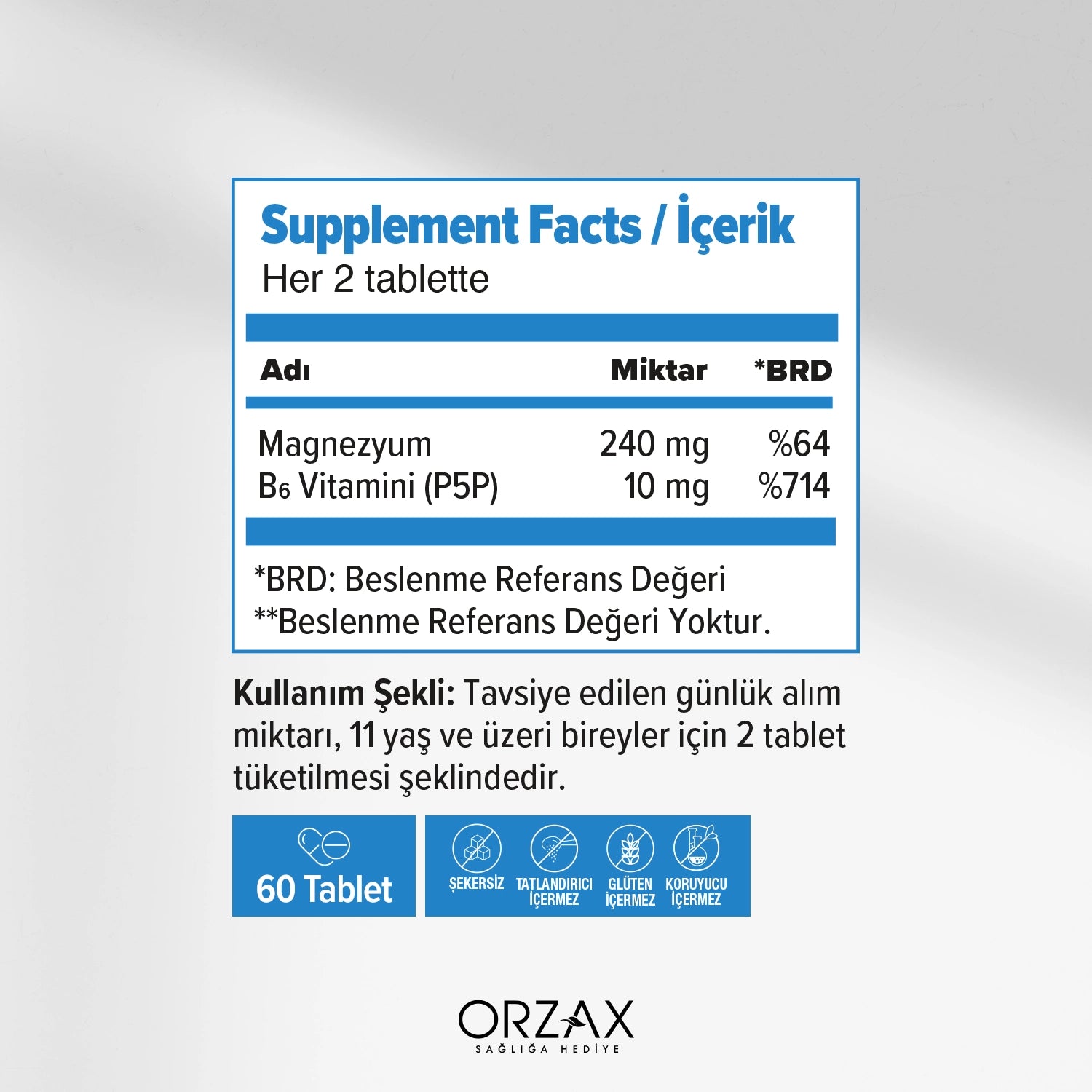Ocean Extramag Magnezyum Taurat + P5P Takviye Edici Gida Tablet 60 Tablet