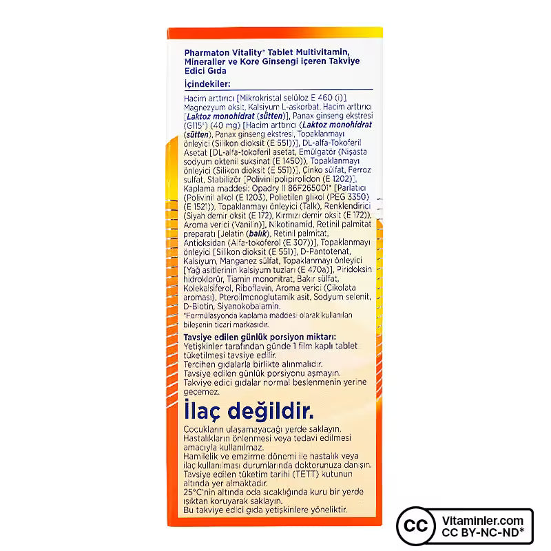 PHARMATON VITALITY KAPSUL 60 kapsül