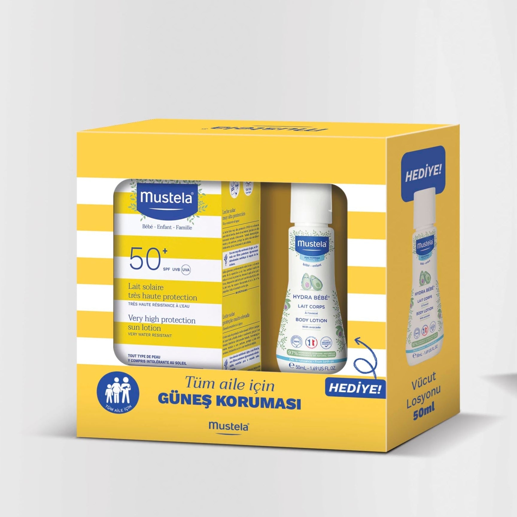 50 ml Hydra Bebe Hediyeli SPF 50+ 100 ml Güneş Losyonu