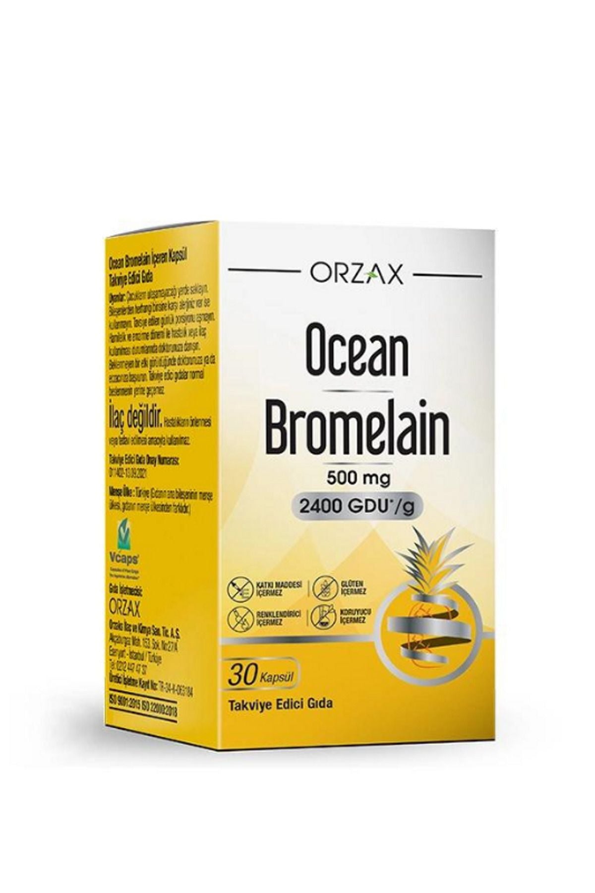 Ocean Bromelain Takviye Edici Gida Kapsul 500 Mg 60 Kapsul