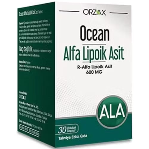 Ocean Alfa Lipoik Asit Iceren Takviye Edici Gida 200 Mg 30 Kapsul