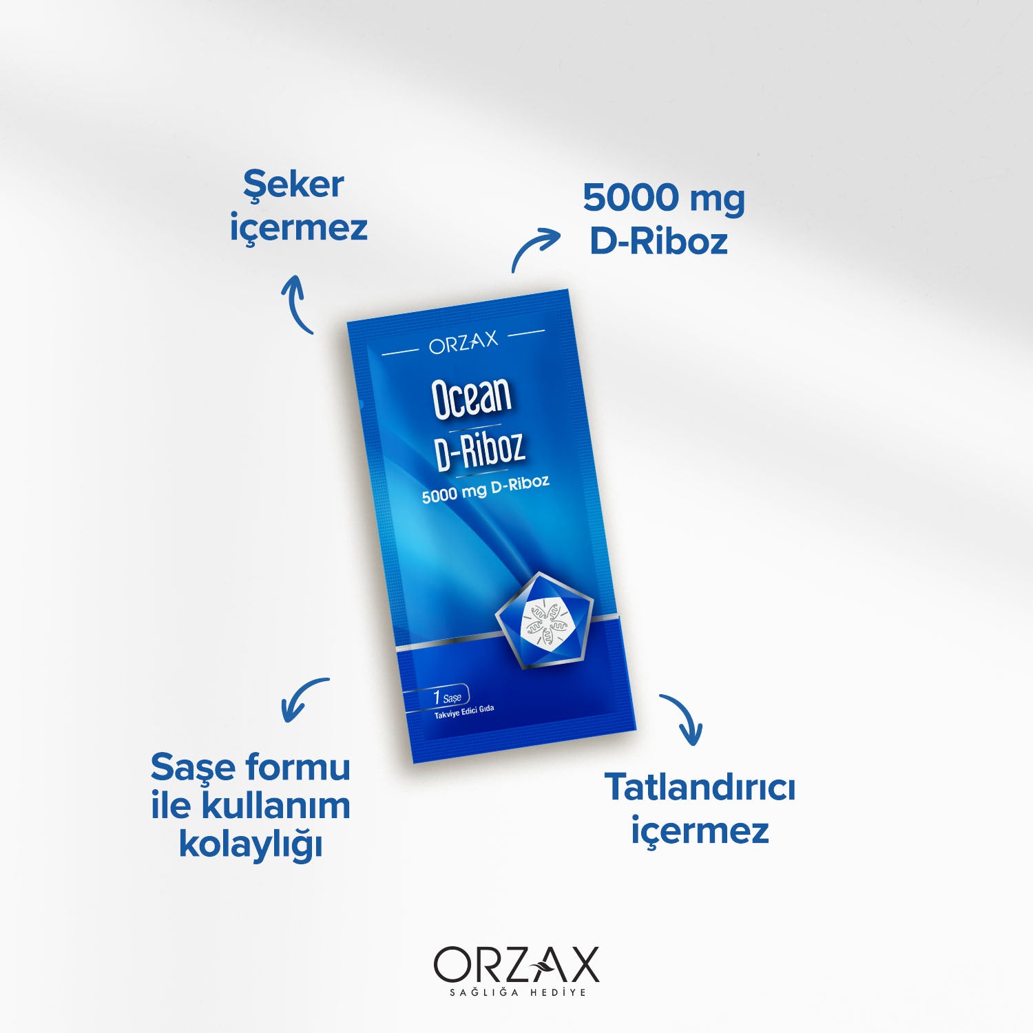 Ocean D-Riboz Iceren Takviye Edici Gida 5000 Mg 30 Sase