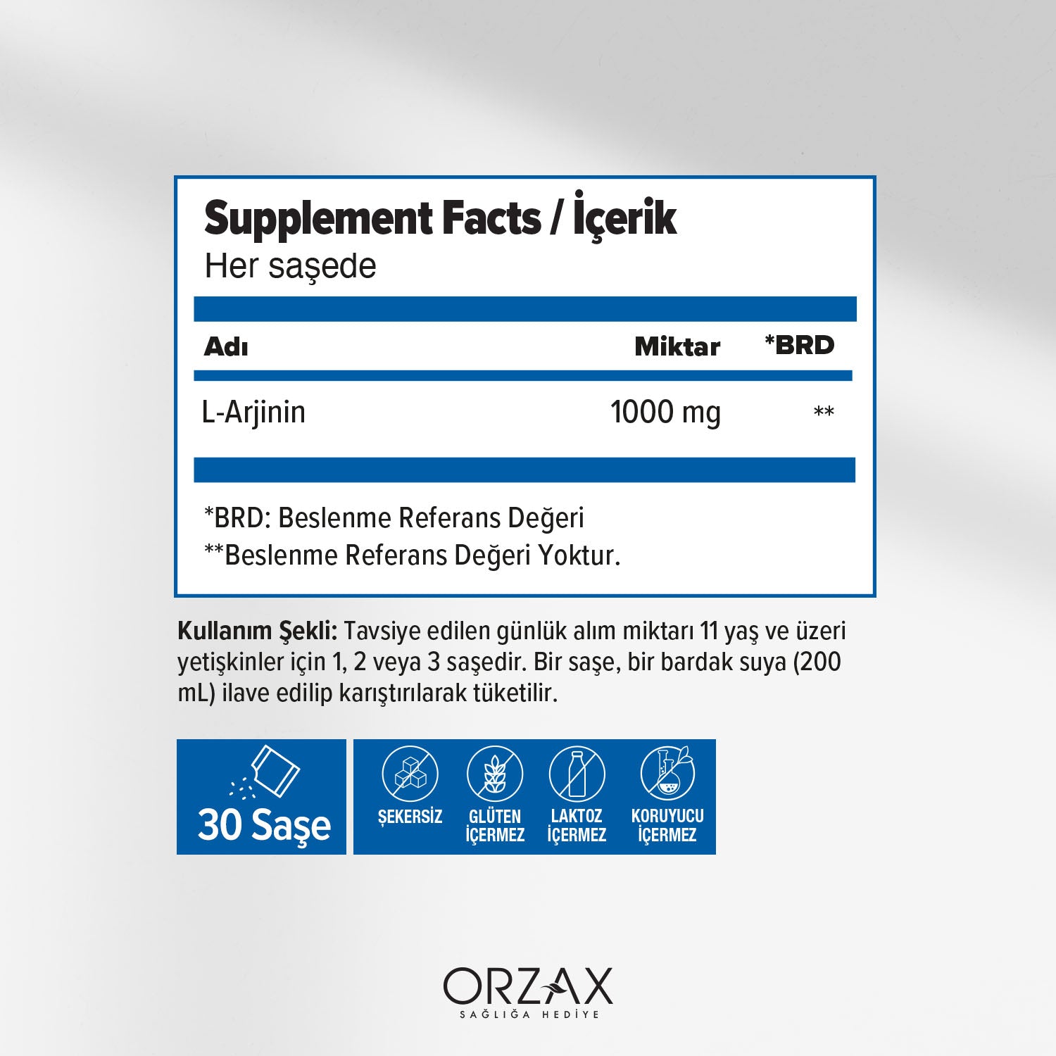 Ocean L-Arjinin Iceren Sase Takviye Edici Gida 60 Sase
