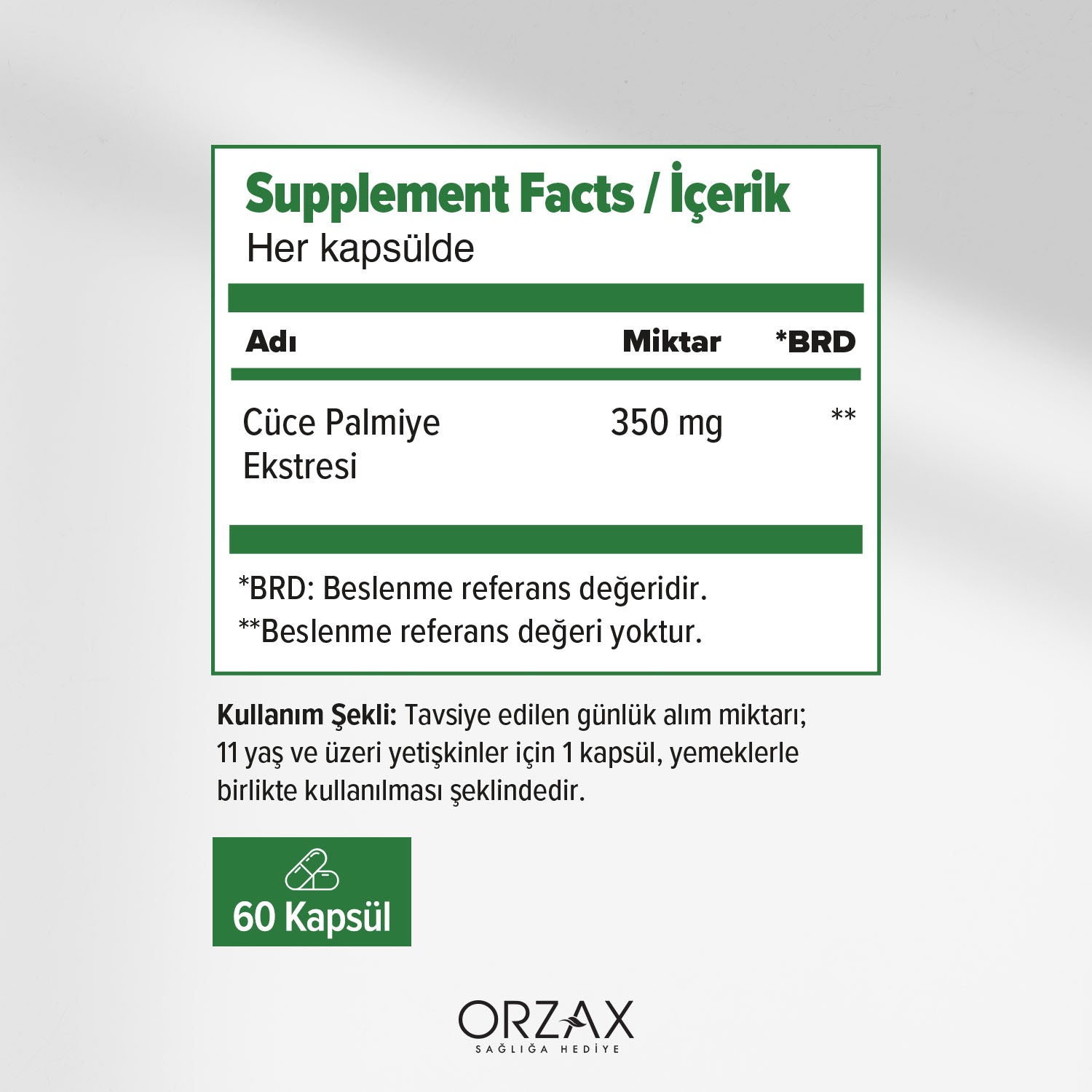 Ocean Saw Palmetto Cuce Palmiye Iceren Takviye Edici Gida 350 Mg 60 Kapsul