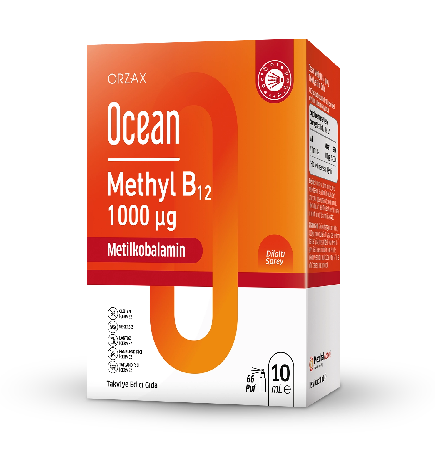 OCEAN METHYL B12 1000 µg 10 ml (10 ml Dilaltı Sprey)