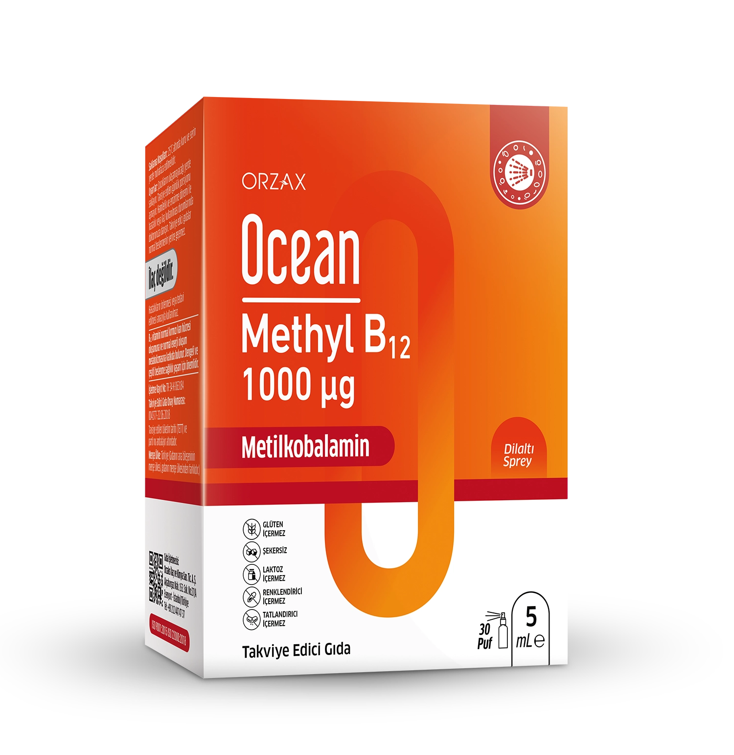 OCEAN METHYL B12 1000 µg 5 ml (5 ml Dilaltı Sprey) - Görsel 2