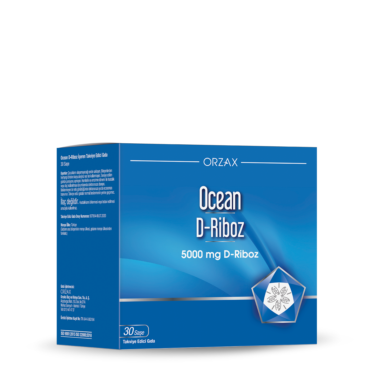Ocean D-Riboz Iceren Takviye Edici Gida 5000 Mg 30 Sase