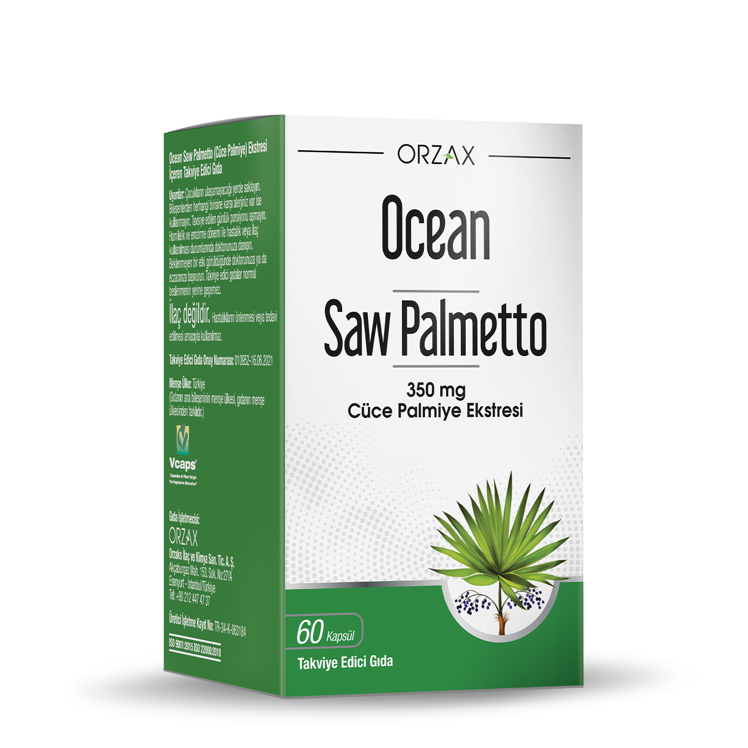 Ocean Saw Palmetto Cuce Palmiye Iceren Takviye Edici Gida 350 Mg 60 Kapsul