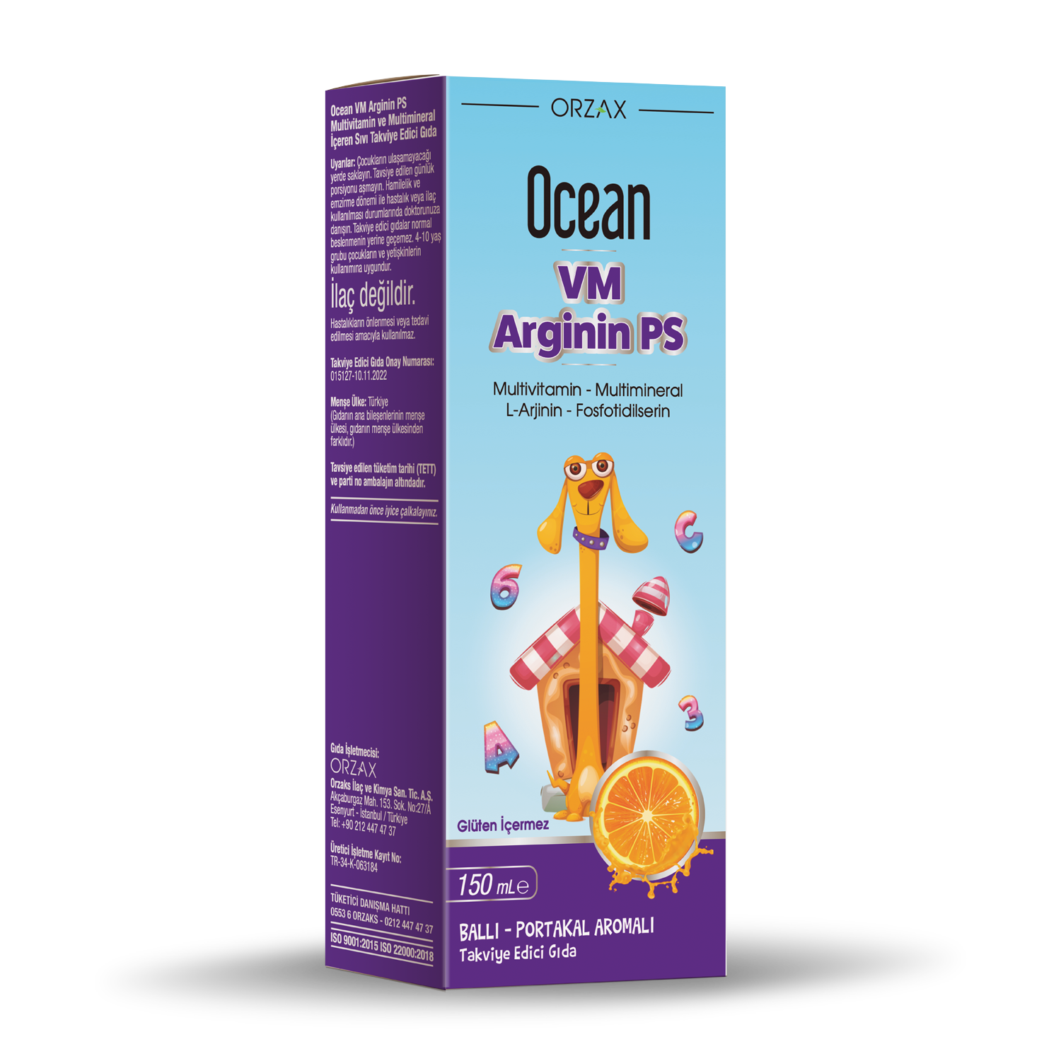 Ocean Vm Arginin Ps Balli-Portakal Aromali Takviye Edici Surup 150 Ml Sise