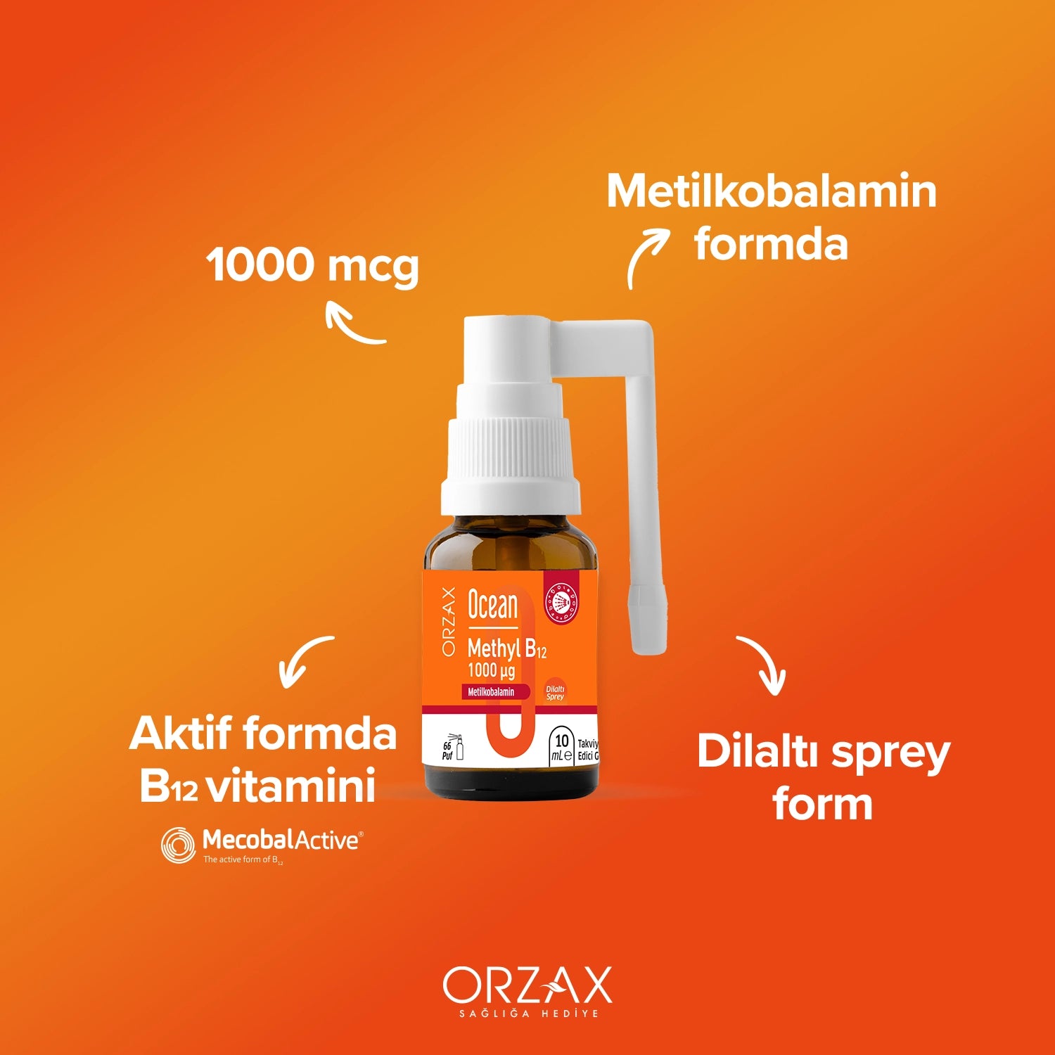 OCEAN METHYL B12 SPREY 1000 mcg 10 ml şişe