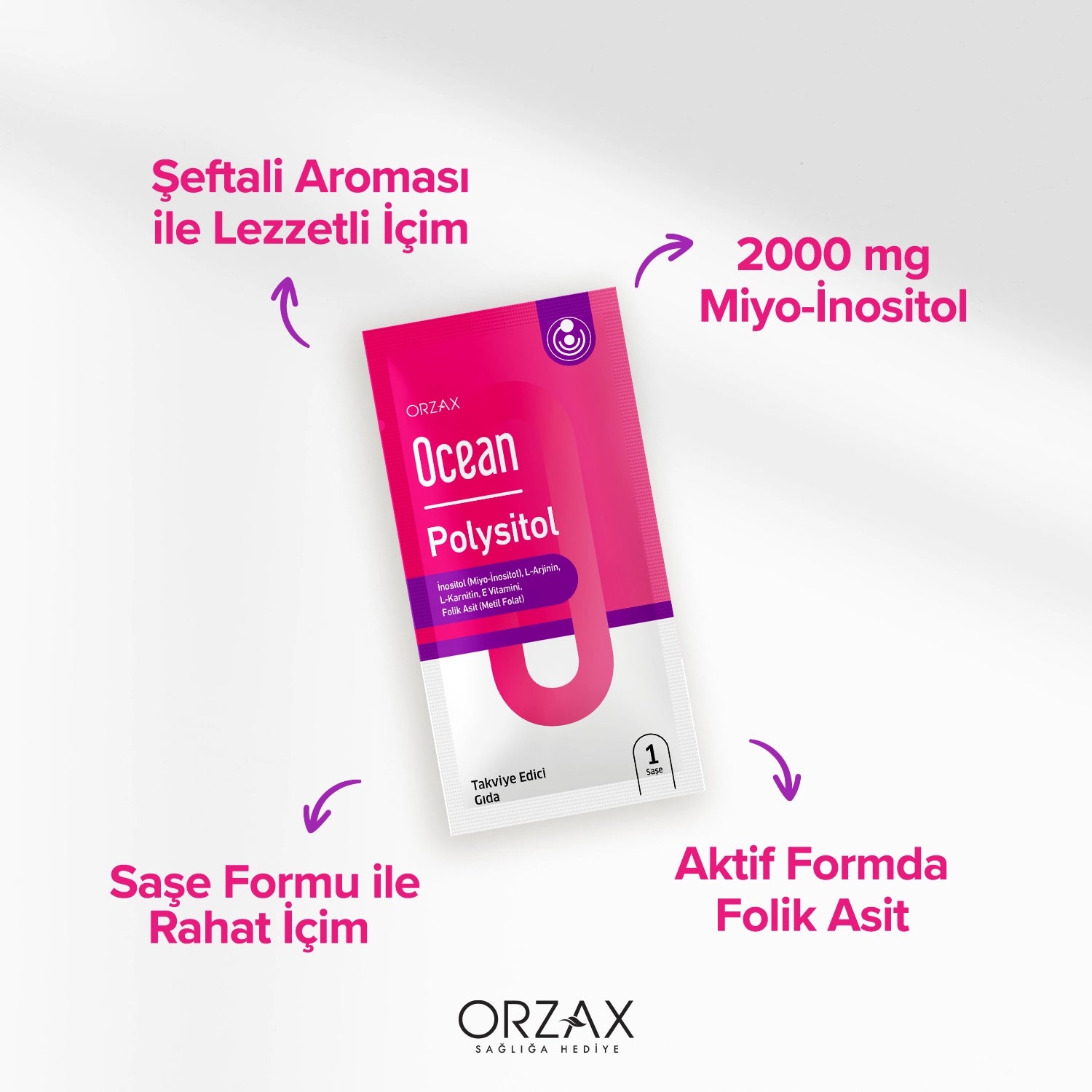 Ocean Polysitol Inositol Takviye Edici Gida 400 Mcg 30 Sase