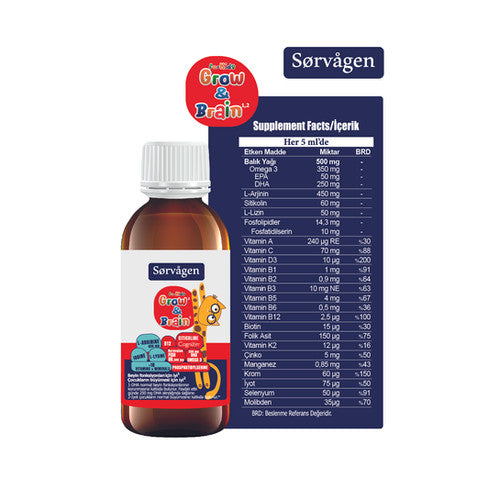 Sorvagen Grow&amp;Braın For Kıds Sıvı 150 ML