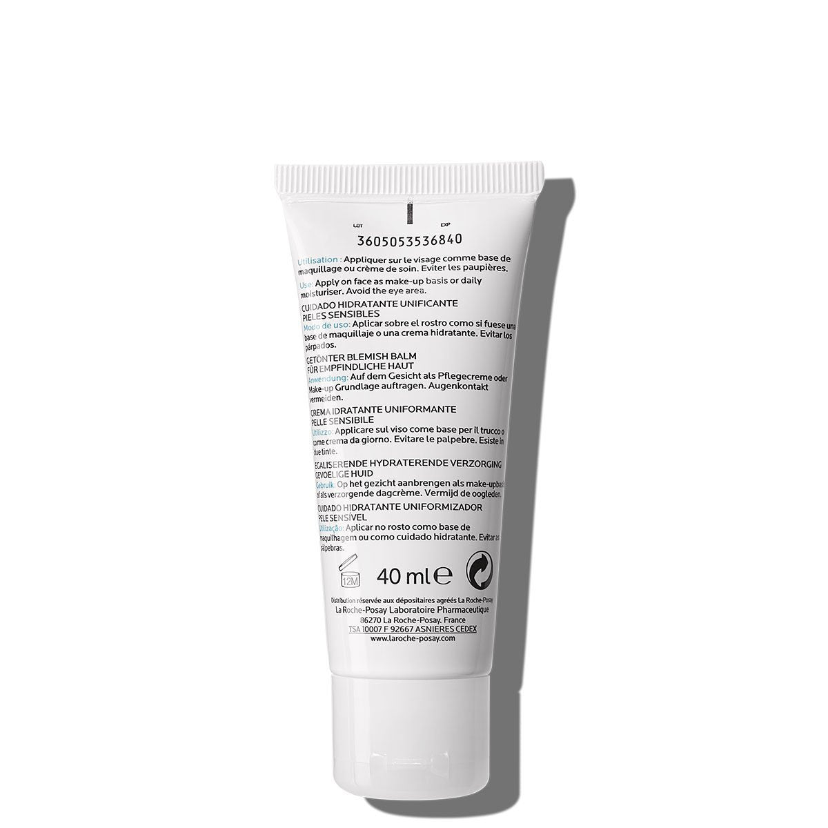 La Roche Posay ProductPage Hydreane BB Cream Light 40ml 3337872413650 Back