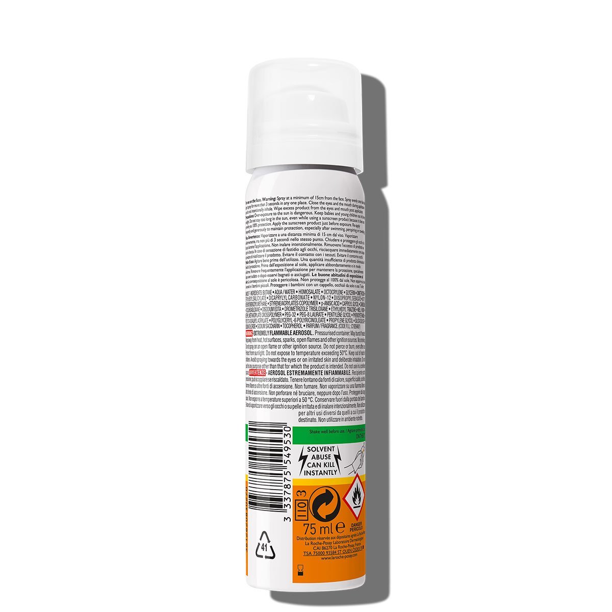 La Roche Posay ProductPage Sun Anthelios Mist Spf50 75ml 3337875549530 back